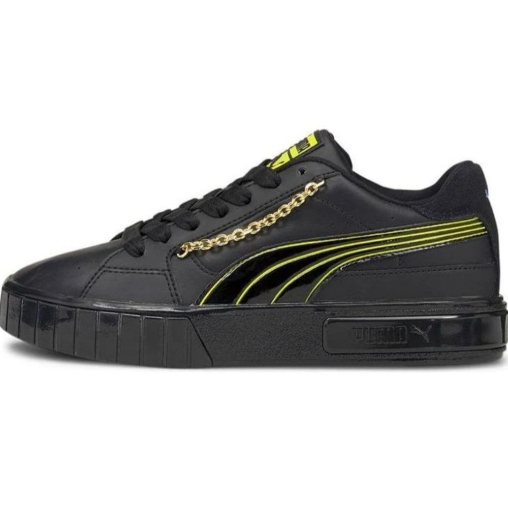Puma women Black and Yellow sneakers with chain size 9